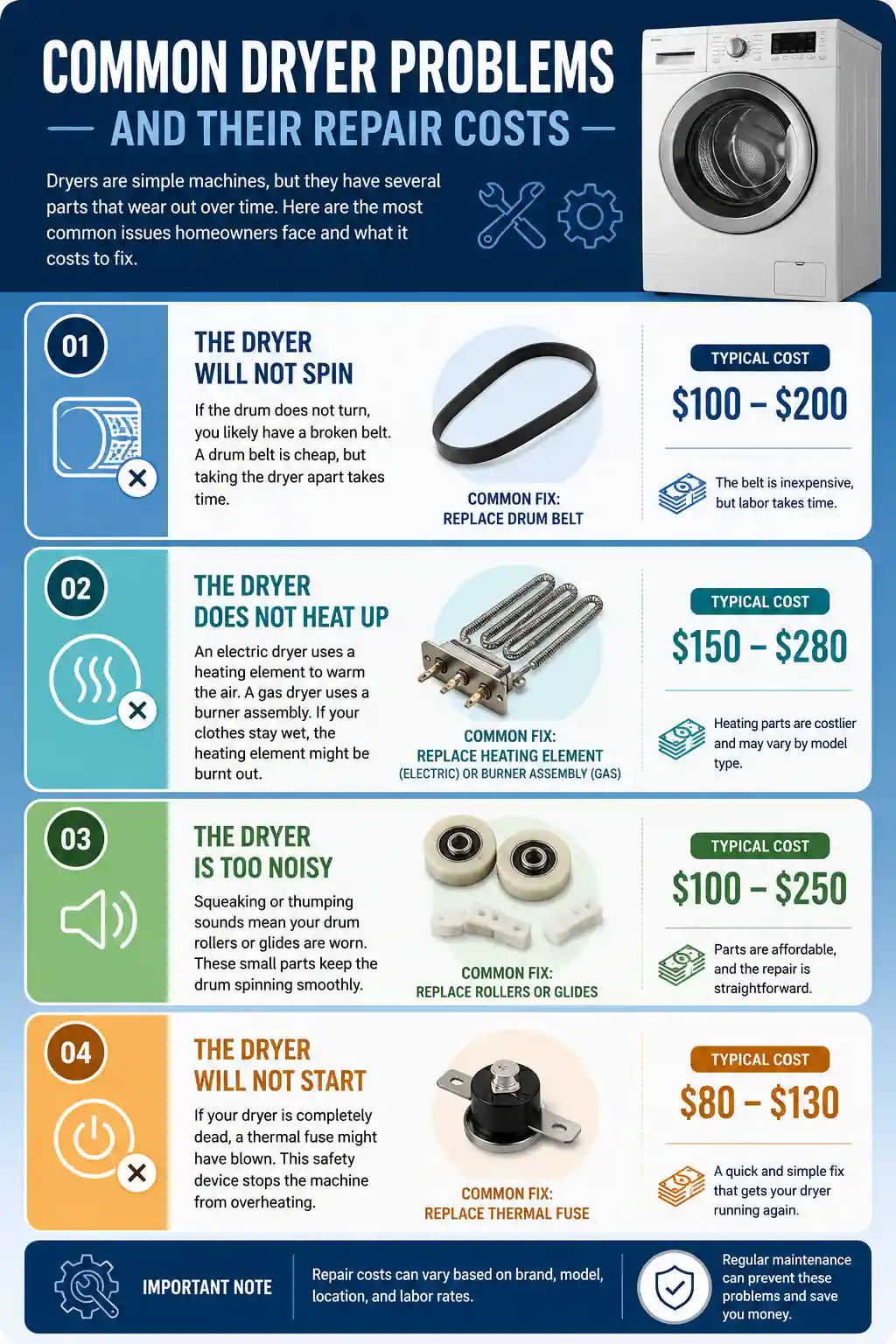 How Much Does It Cost to Repair a Dryer