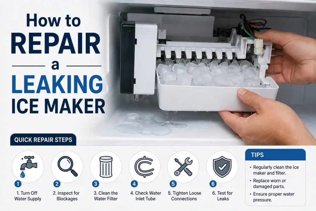 how to repair a leaking ice maker​
