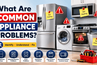 Common appliance problems and solutions for refrigerators, washers, dryers, dishwashers, ovens, and microwaves